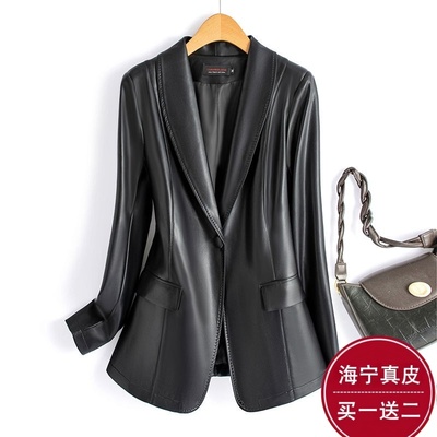 海宁真皮皮衣外套女绵羊皮宽松