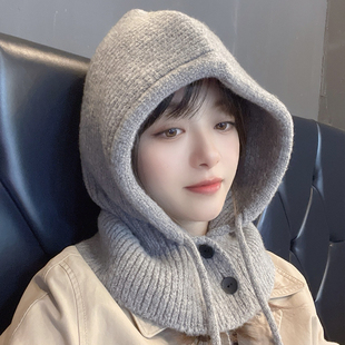 韩国东大门正品代购ins出圈可爱法拉帽针织套头百搭护耳针织帽女