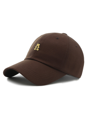 韩国进口可爱清新风棒球帽外简单小熊B字母鸭舌帽子男女百搭潮帽