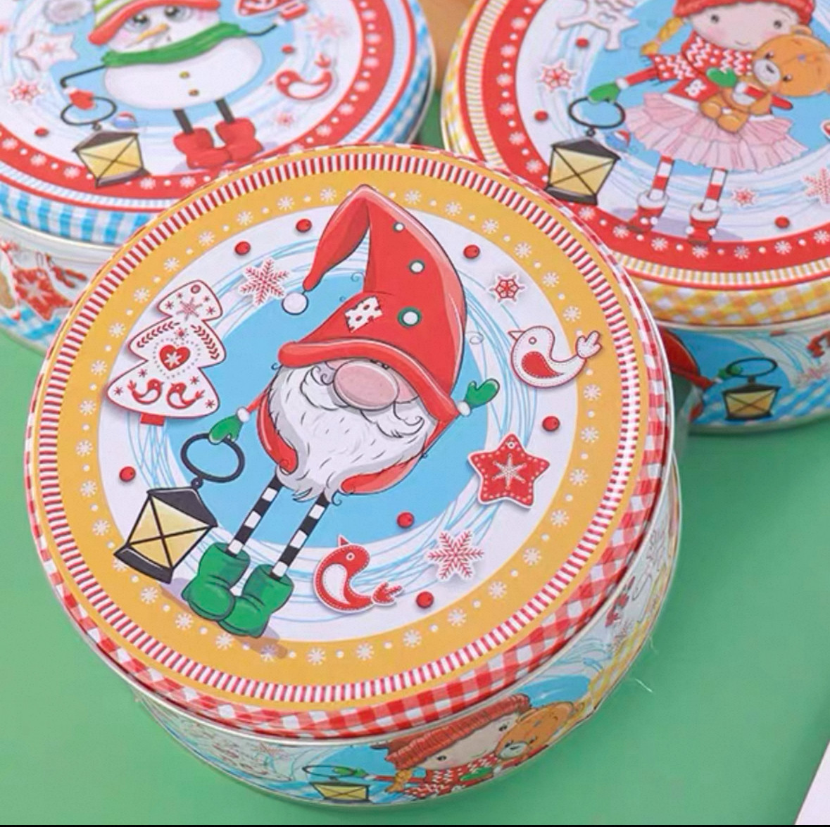 斯拉贡进口圣诞卡通曲奇饼干盒装可爱小清新俄罗斯糕点