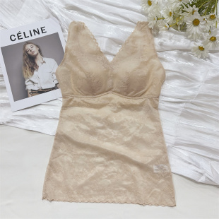 美体塑身衣超薄网纱收腹束腰文胸背心一体内衣女束身上衣显瘦无袖