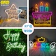 生日场景装 饰led霓虹灯生日氛围感道具生日快乐字牌生日快乐led灯