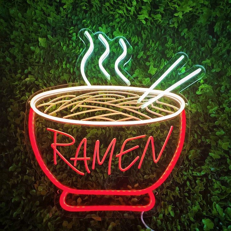 面条创意造型灯拉面ramen日式乌冬面馆装饰灯夜市发光led霓虹灯