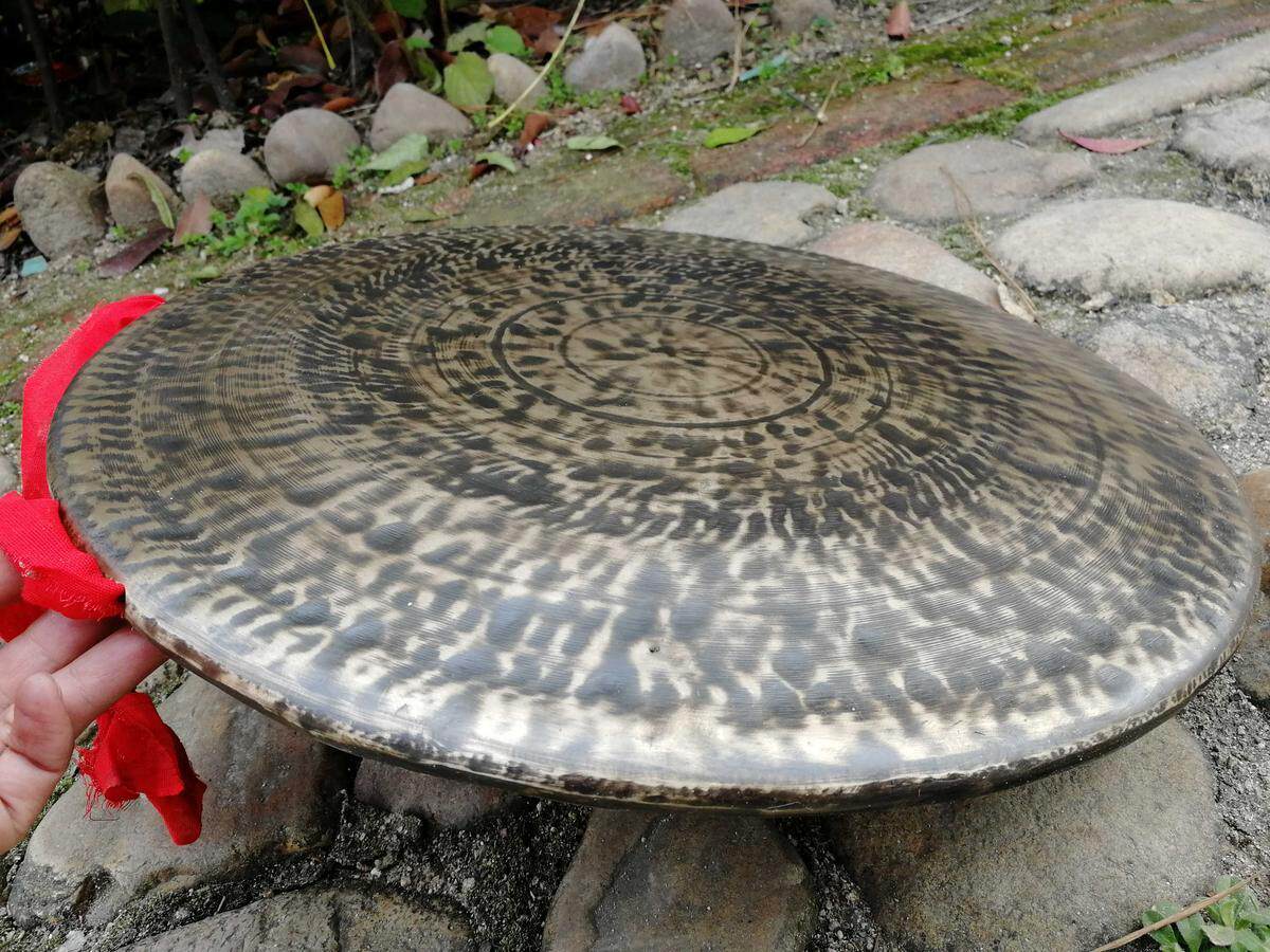 手工精制36公分青铜川锣 道士锣 矮边锣 川剧勾边锣 铜锣37CM勾锣