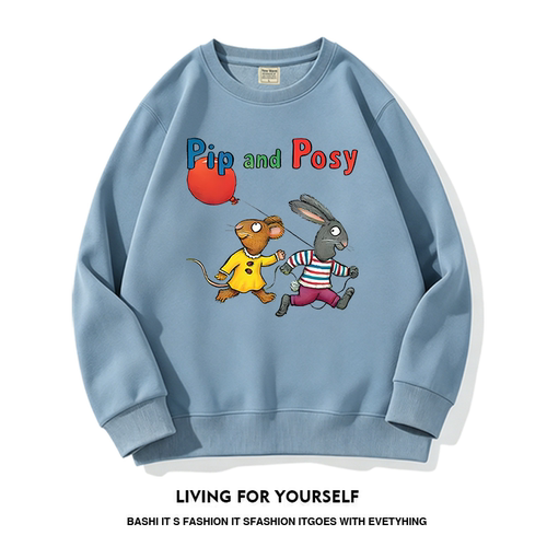 波西和皮普pip and posy2-5岁绘本儿童圆领长袖卫衣秋女男童衣服