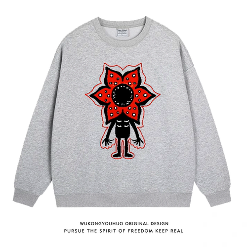怪奇物语5美剧Stranger Things魔王联名周边圆领卫衣男装长袖衣服