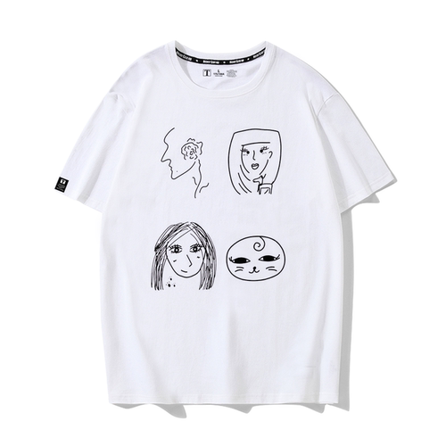 aespa综艺aesParty周边衣服同款短袖T恤纯棉自制浅白色应援物衣服