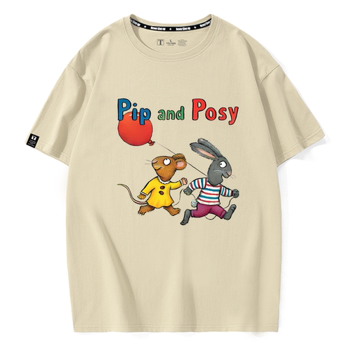 波西和皮普pip and posy系列2-5岁绘本儿童圆领短袖T恤夏季女男童