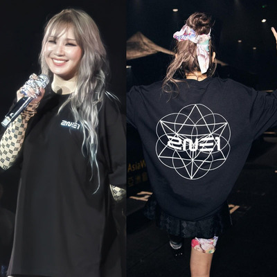 2NE1演唱会WELCOME BACK同款短袖T恤宽松印花纯棉夏应援打歌衣服