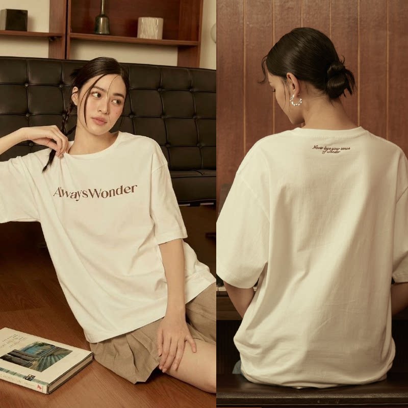 我们的秘密Lingorm邝玲玲同款宽松短袖T恤女Always Wonder上衣服图片