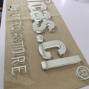 轻奢金属立体不绣钢银色水晶字公司LOGO背景墙亚克力广告字牌定做