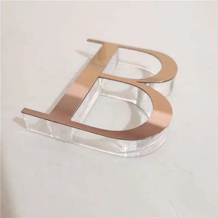 轻奢金属立体不锈钢玫瑰金水晶字公司logo背景墙亚克力广告字定做