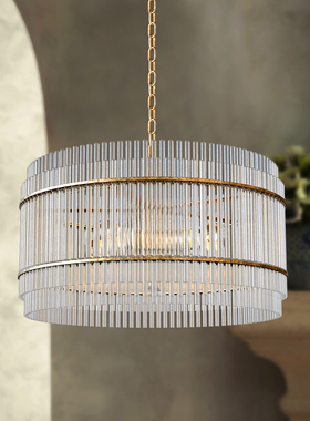 简约轻奢5头吸顶式美国品牌原单水晶灯客厅书房餐厅卧室外贸灯