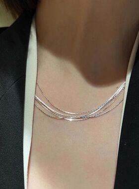 竹节项链女多层设计高级感锁骨