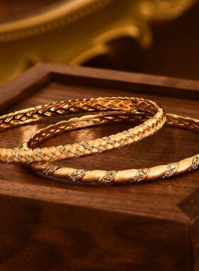 拉丝设计拉丝交叉麦穗手镯爆款