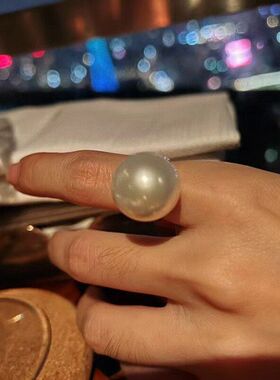 颗粒天然开口珍珠强光银正圆大