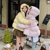 小个子连帽泡芙羽绒服韩版 新国标95%白鸭绒 女加厚抗寒短款 面包服