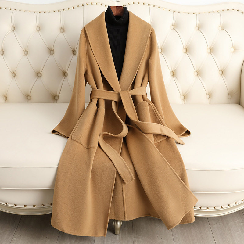 今年流行特惠跨境专供双面羊绒大衣中长款显瘦气质高端2025秋冬