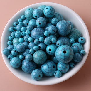 diy手工光面切面串珠手链项链制作材料配件 20MM绿松石散珠子