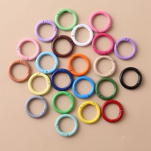 25MM彩色钥匙扣圈环diy弹簧扣金属钥匙扣环小圈彩色环扣圆形圈环