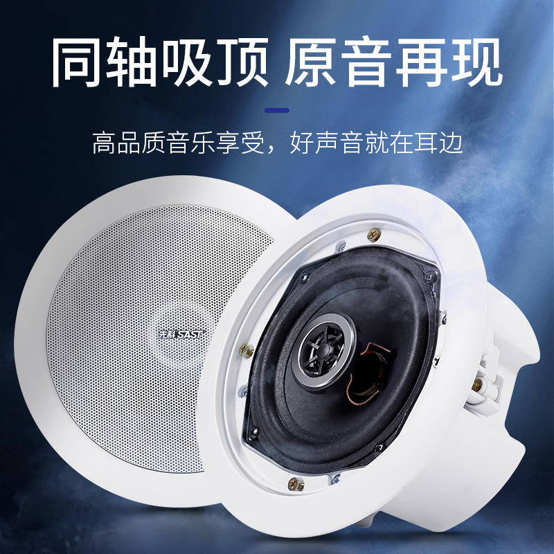 先科吸顶喇叭广播吊顶壁挂嵌入大厅音响天花全频音箱6.5 8寸同轴
