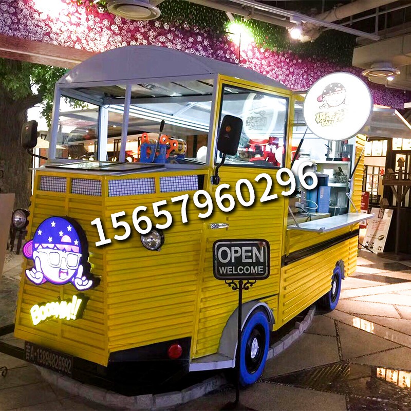 定制铁艺大型复古雪铁龙售卖车模型景区公园广场商场美陈装饰餐车