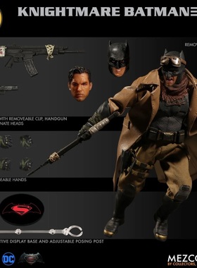蚂蚁Mezco knightmare 沙漠蝙蝠侠 金标1/12 6寸关节可动人偶手办