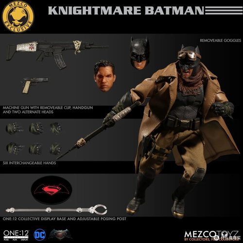 蚂蚁Mezco knightmare 沙漠蝙蝠侠 金标1/12 6寸关节可动人偶手办