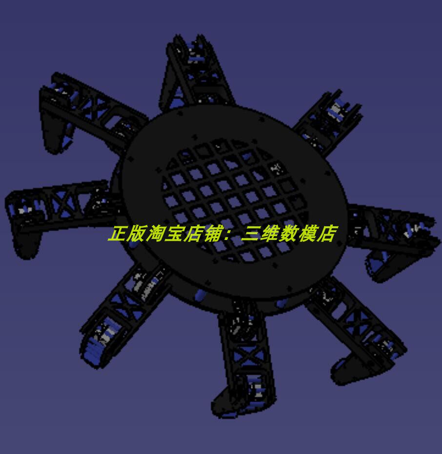 蜘蛛机器人 电动机械脚昆虫骨架关节 3d三维几何模型数模建模 stp