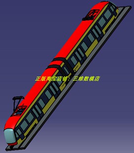 城市有轨电车 底盘转向架受电弓地铁道列车火车轮 3D三维几何模型