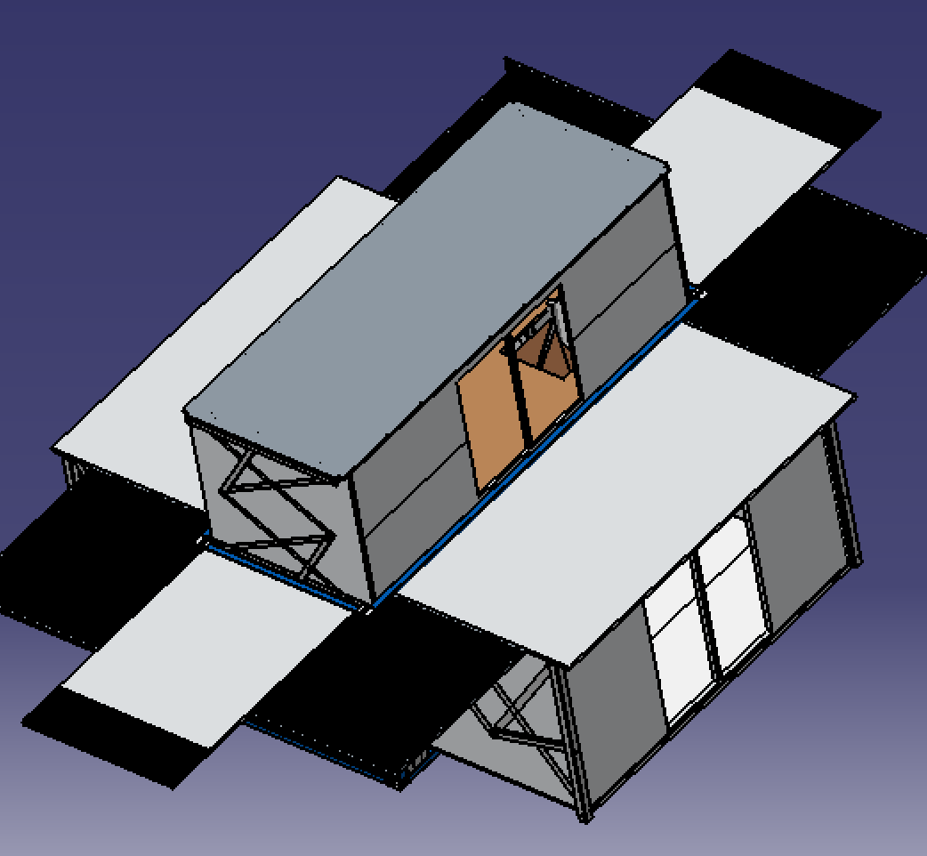 双层可折叠集装箱板房3D三维几何数模型房屋子stp伸缩便携楼梯房