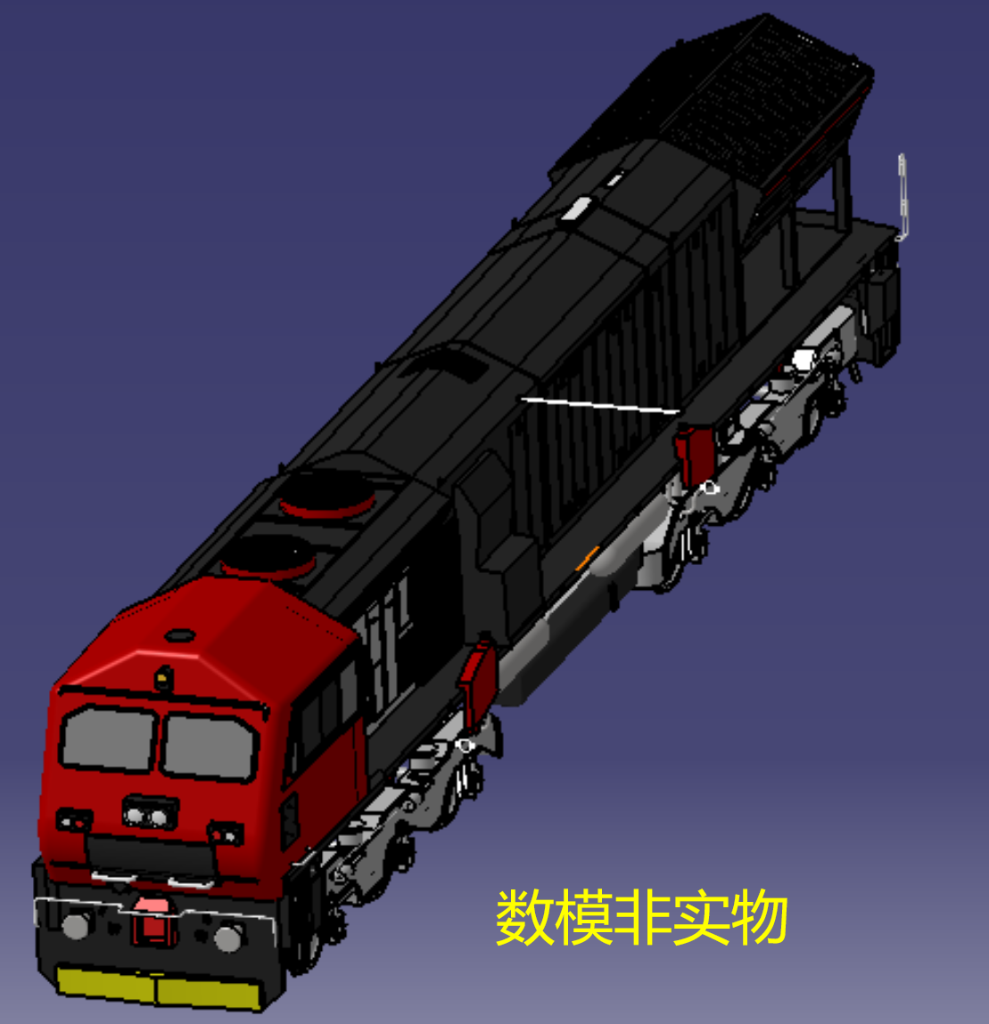 火车头列车厢三维几何数模型3d图纸stp通用格式cad车箱车轮