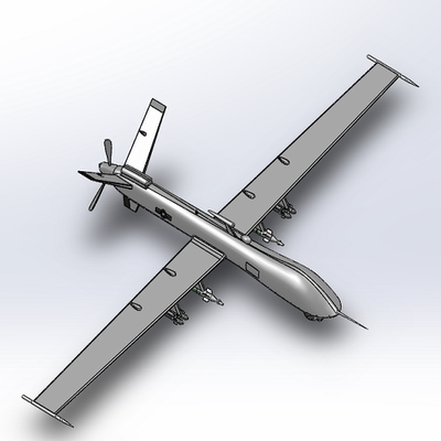 1米捕食者固定翼攻击战斗无人机UAV曲面三维几何数模型Solidworks