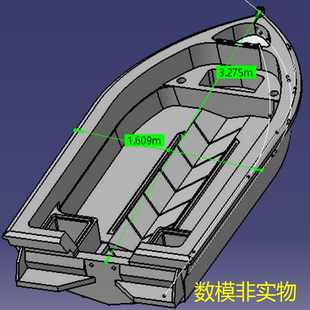 3米小艇游船3D三维几何数模型渔船曲面游艇stp鱼船舢板船身结构