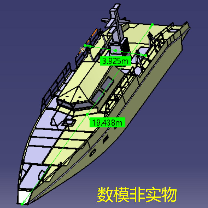 19米密封闭船舱快艇巡逻船舶3D三维几何数模型高速巡航艇stp曲面