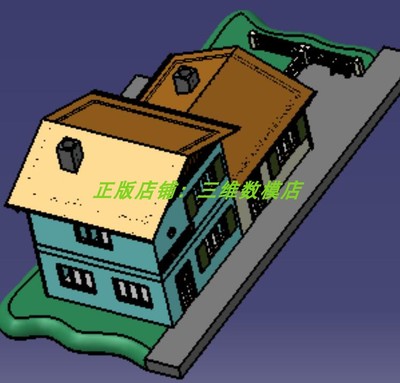 花园洋房屋火车站别墅楼房Inventor院子3D打印素材三维几何数模型