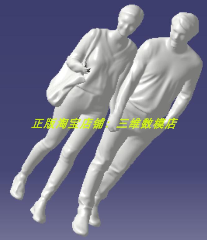 情侣散步雕像雕塑 女生男人体 三维几何模型 数模建模 3D打印素材