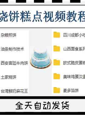 火烧饼蛋糕点面食系列视频教程蛋堡煎饼油条山西配方枣糕技术资料
