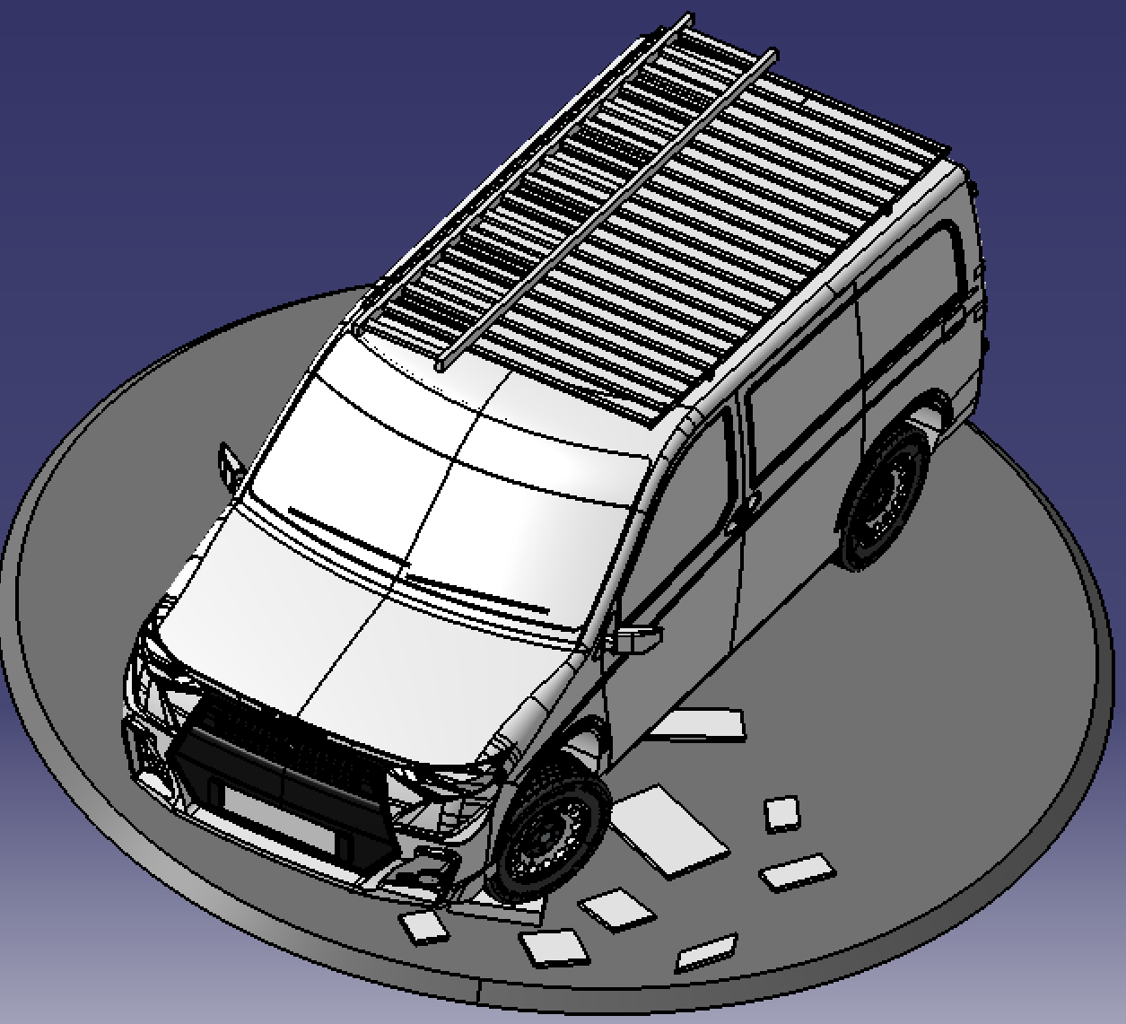 TBO面包车商务货汽车MPV曲面外观造型3D三维几何数模型展示台stp
