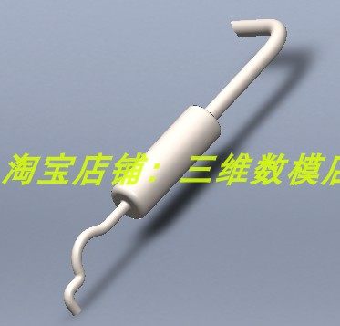 汽车排气管消声器尾管外观3D三维几何数模型Solidworks含参排气筒