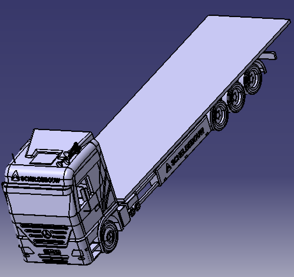 11米卡车重型汽车货车简化实体三维几何数模型3D打印素材座椅内饰
