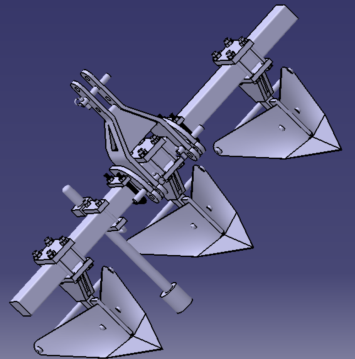 40cm铧式双面犁翻转犁Catia含参3D三维几何数模型耕地翻土开沟犁