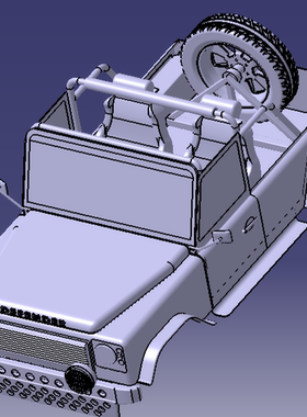 3m路虎越野车身敞篷吉普Jeep汽车架皮卡3D三维几何数模型座椅内饰
