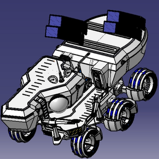 18米火星探测车概念汽车移动科学实验室探月车3D三维几何数模型