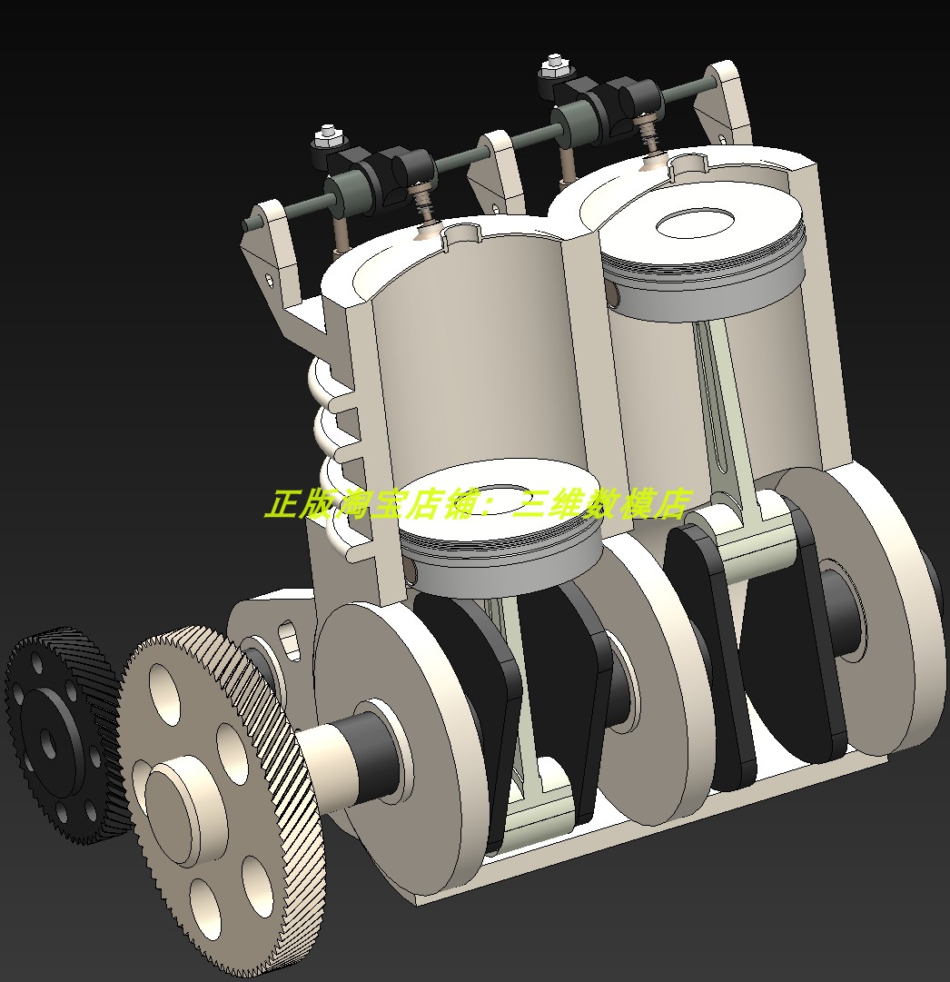 直列L2两双缸发动机剖切Solidworks 3D三维模型 几何数模活塞连杆