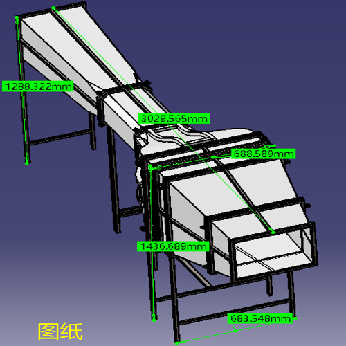 3米小型风洞3d三维几何数模型igs图纸风洞试验风道结构曲面造型