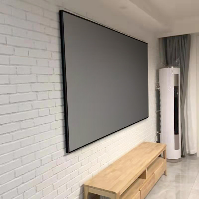 投影仪家用幕布高清窄边金属抗光屏家庭影院100/120寸壁挂画框幕