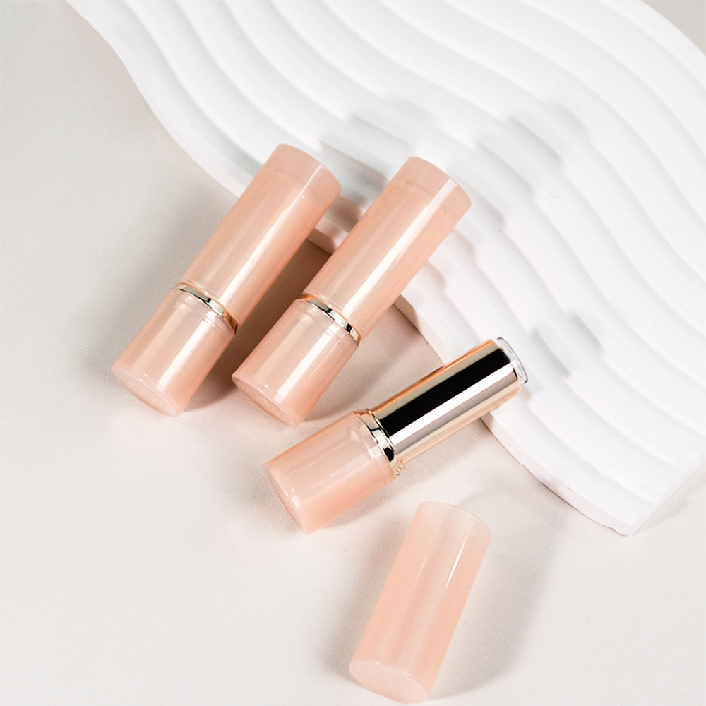 圆形 透色奶茶金圈 口红管 唇膏管 塑料 空管包材DIY口红空管