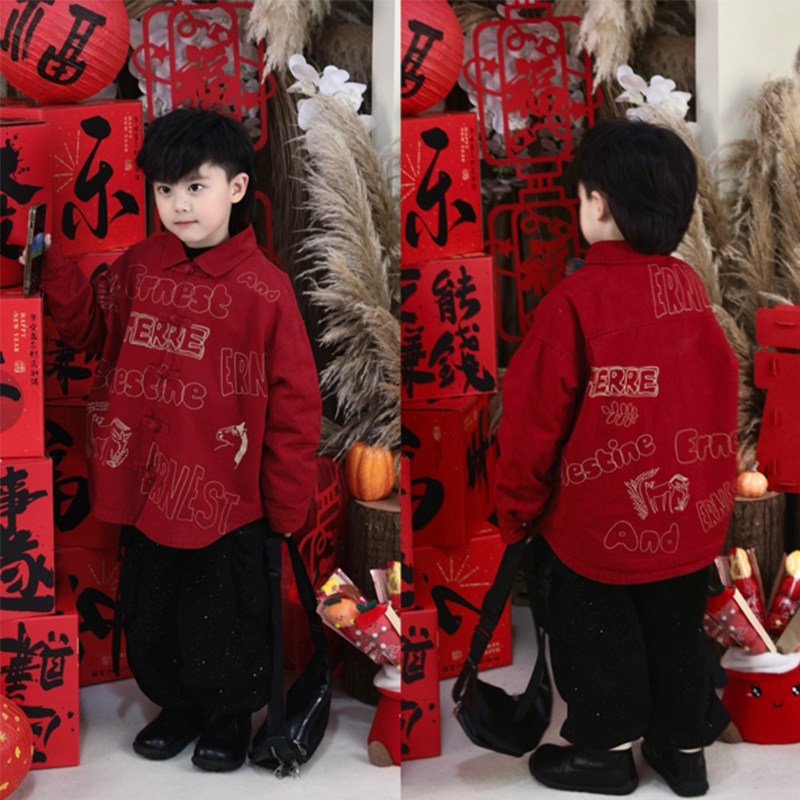 Jimmy妈童装【马上有钱 冬季新款儿童前后印花新中式盘扣加绒衬衫,童装/婴儿装/亲子装,衬衫,淘宝优惠券,粉丝福利购,淘宝优惠卷