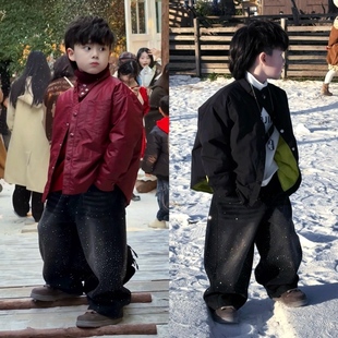 Jimmy妈童装【极轻至简】冬新款儿童简约立领衬衫轻薄羽绒服外套